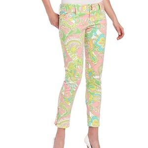 Lilly Pulitzer NWT Worth Skinny, Chin Chin, 0